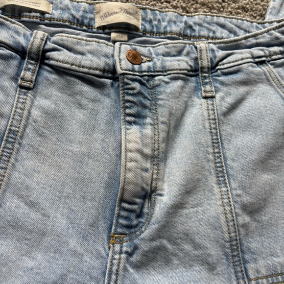 Universal Thread Jeans High Rise Slim Straight Front Seams Light Sz 14 Y2K Pants - Picture 5 of 14